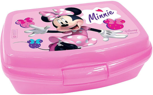 Plastic Kids' Food Container Minnie 0.6 L Pink 16.5 x 12.5 x 6 cm