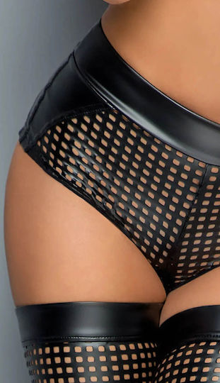 Noir Handmade Γυναικείο Sexy Slip Shorts Zipper On The Crotch Μαύρο