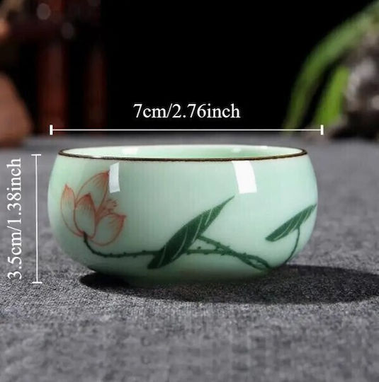 Set Tassen Tee Keramik Grün 3Stück