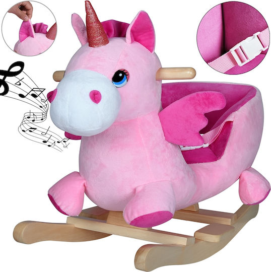Deuba Unicorn Jucărie cu leagăn Unicorn pentru 10++ luni pentru greutate maximă de 45kg Roz