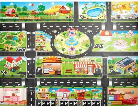 Loco City Street Детска игрална пътека Път Многоцветен 100x130см Loco City Street Детска игрална пътека Път Многоцветен 100x130см