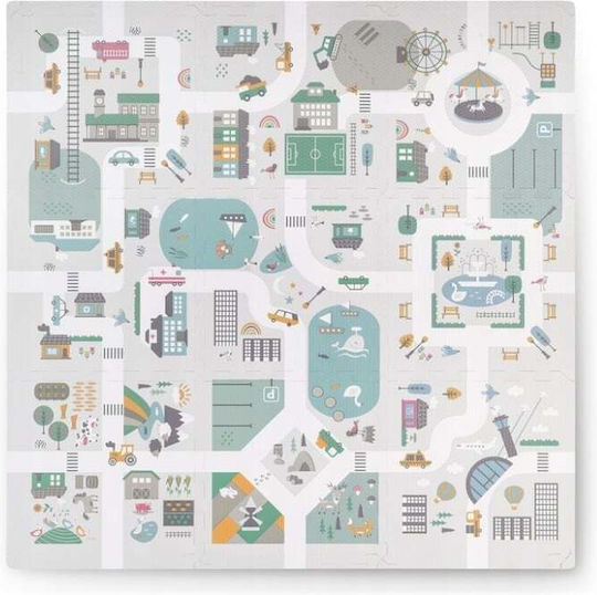 Nukido Kids Foam Rug City Figures Design 105x105cm