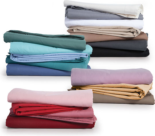 Nef-Nef Homeware Basic Σεντόνι Μονό με Λάστιχο 100x200+30εκ. Dusty Petrol