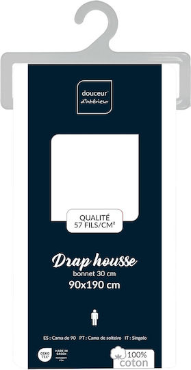 Douceur d'Intérieur Lina Σεντόνι Μονό 90x190εκ. Λευκό