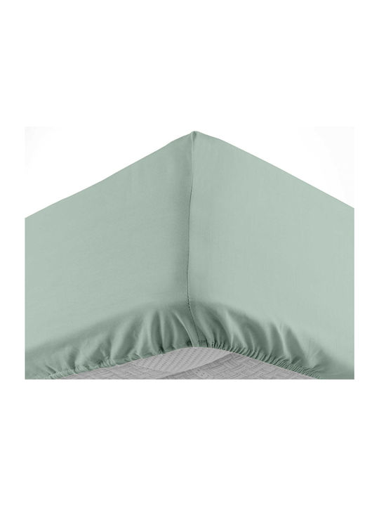 Douceur d'Intérieur Sheet for Single Bed with Elastic 90x190+30cm. Lina Sage