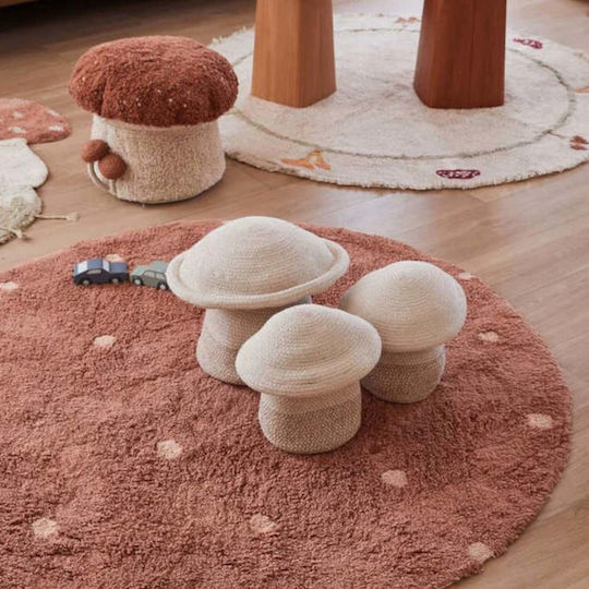 Lorena Canals Dot Παιδικό Χαλί Chestnut Στρογγυλό με Διάμετρο 140cm