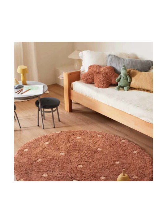 Lorena Canals Dot Παιδικό Χαλί Chestnut Στρογγυλό με Διάμετρο 140cm