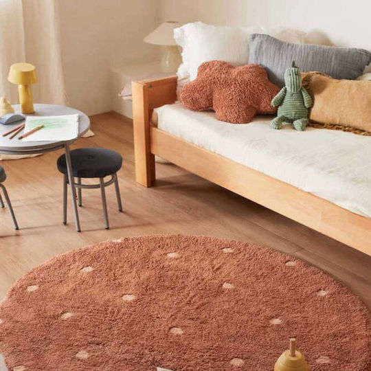 Lorena Canals Dot Παιδικό Χαλί Chestnut Στρογγυλό με Διάμετρο 140cm