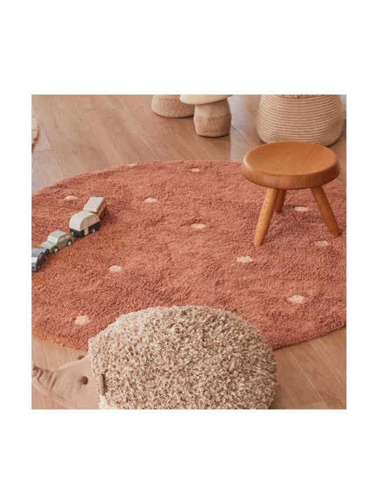 Lorena Canals Dot Παιδικό Χαλί Chestnut Στρογγυλό με Διάμετρο 140cm