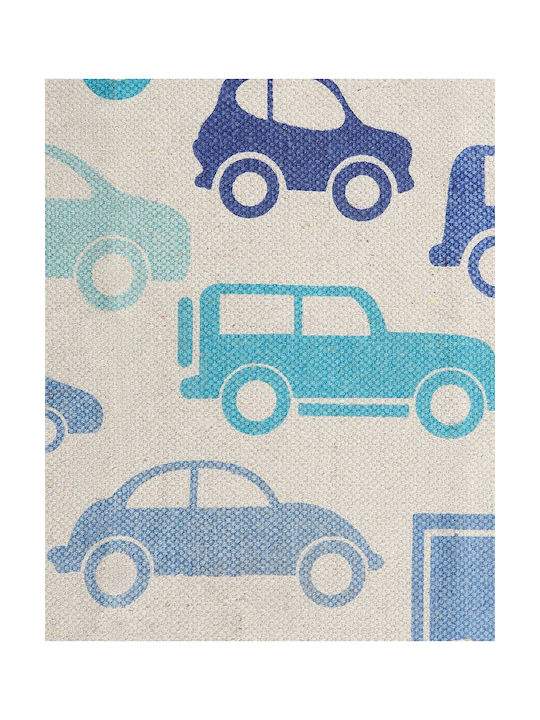 Beliani Παιδικό Χαλί Cars Βαμβακερό Μπλε 60x90cm