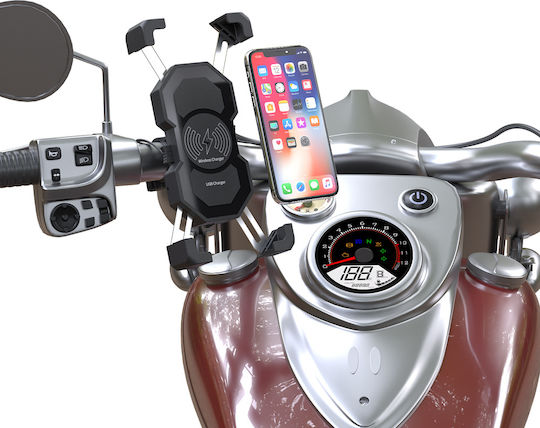 Powertech Halterung Telefon Motorrad mit verstellbarem Arm für Lenkrad