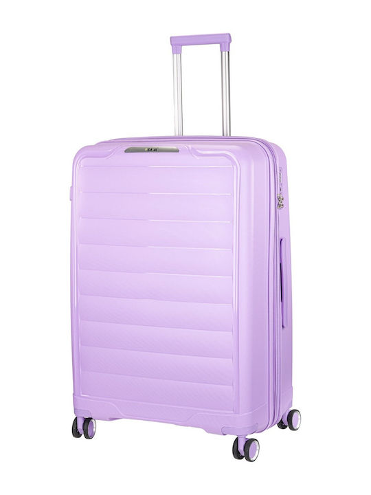 RCM Μεγάλη Βαλίτσα Ταξιδίου Σκληρή Purple με 4 Ρόδες Ύψους 75εκ.