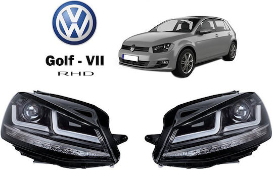 Μπροστινά Φανάρια Led για Volkswagen Golf 2012-2017 2τμχ