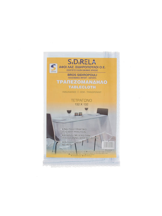 Sidi Home Plast Tablecloth with Lace translucent 132x132cm