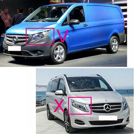 Carner Μπροστινά Φανάρια Led για Mercedes-Benz Vito 2τμχ