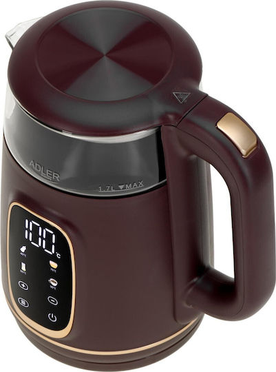 Adler Βραστήρας 1.7lt 1850W Burgundy