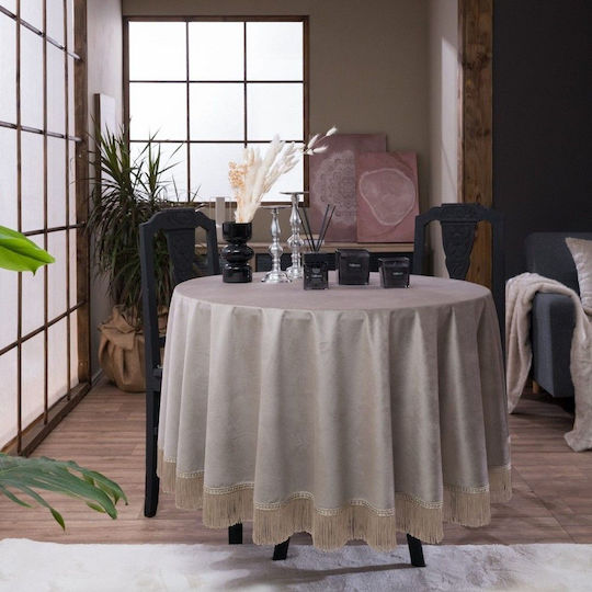 Teoran Rotunda Velvet with Fringe 07 180x180cm