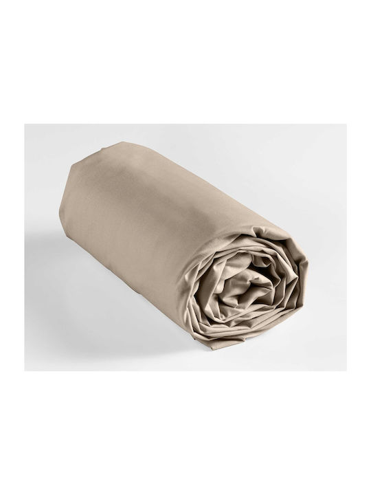 Douceur d'Intérieur Sheet for Single Bed with Elastic 90x190cm. Lina Sand
