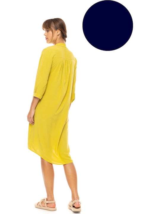 Pink Label Γυναικείο Φόρεμα Παραλίας Yacht Blue