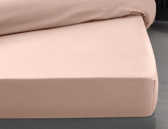 Douceur d'Intérieur Sheet Super-Double with Elastic 160x200cm. Nude