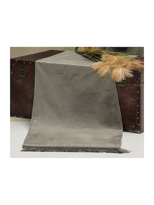 Liolios Home Τραπεζομάντηλο με Κρόσι Grey 160x220εκ.
