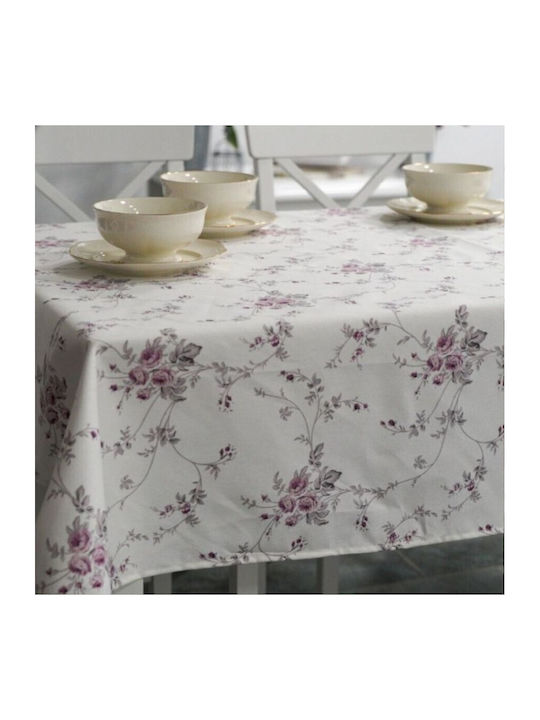 Floral Față de masă Din Bumbac Rezistent la pete Violet 160x220cm