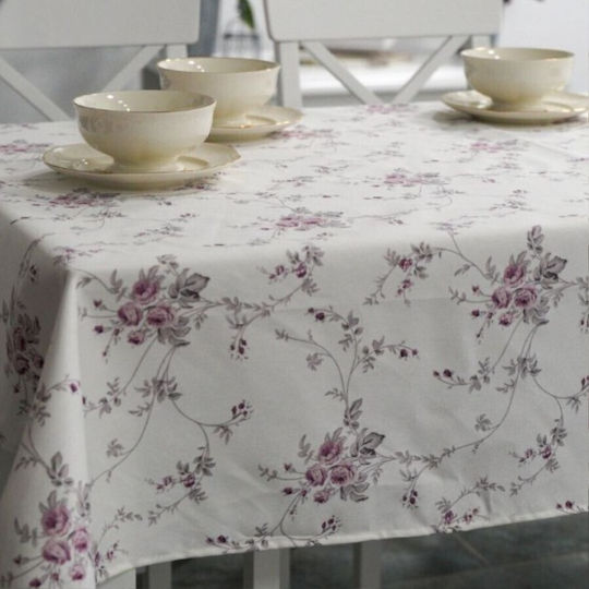 Față de masă Floral Rezistent la pete Violet 160x220cm