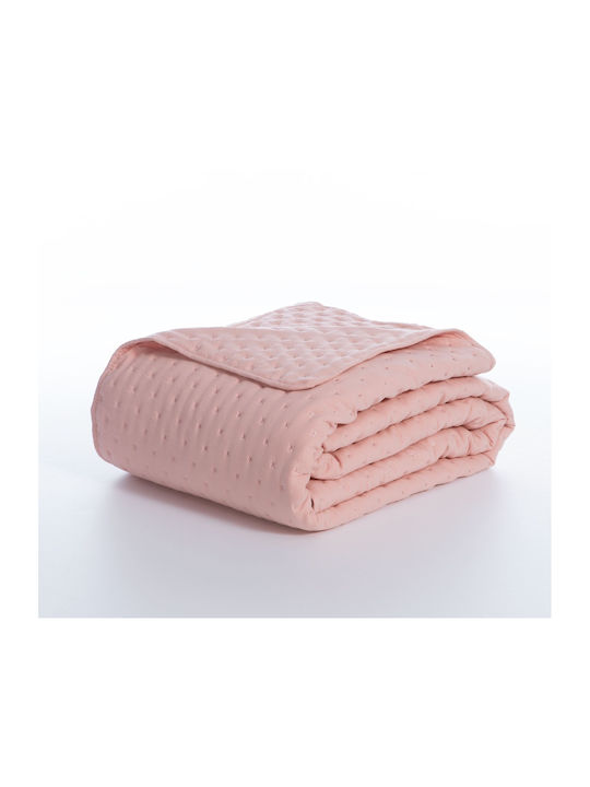 Nef-Nef Homeware Valia Coverlet Queen Size Microfiber Peach 230x240cm