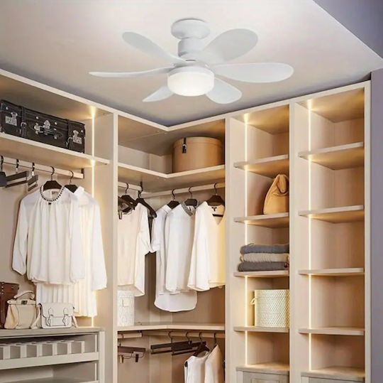 Ceiling Fan 45cm With Light Fixture White