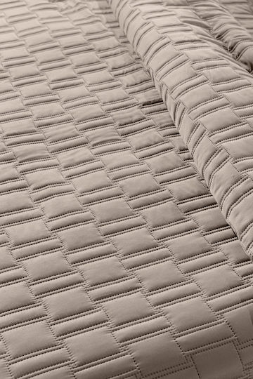 Guy Laroche Brick Подредба Покривало Кингсайз Микросатин Brick - Taupe 240x250см 3бр