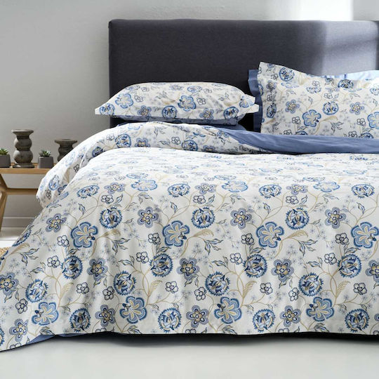 Vesta Home Como 1 Cuvertură King Size Din Bumbac Satinat Albastru 270x270cm