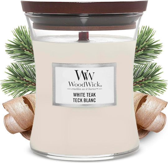 WoodWick Aromatic Soy Candle in Jar with White Teak Scent 275g