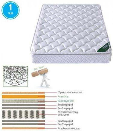 Woodwell Doppel Orthopädisch Matratze Schaum Rollenverpackung 140x200x24cm mit Topper Rollenverpackung