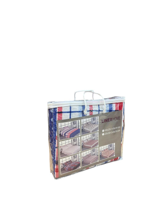 Linea Home Britain Σετ Κουβερλί Μονό Βαμβακερό Μπλε 160x220cm 2τμχ