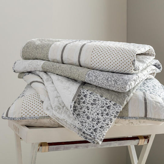 Vesta Home Κουβερλί Υπέρδιπλο Γκρι 220x230cm Vesta Home Κουβερλί Υπέρδιπλο Γκρι 220x230cm
