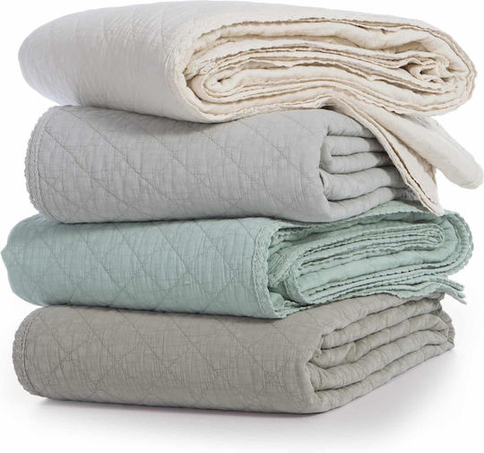 Nef-Nef Homeware Bruno Κουβερλί Υπέρδιπλο Βαμβακερό Ecru 240x230cm