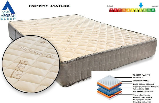 Harmony Anatomic Υπέρδιπλο Ορθοπεδικό Στρώμα 180x200x26cm με Ελατήρια