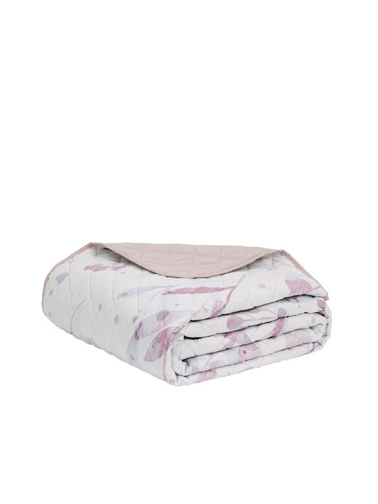 Nima Caprice Κουβερλί Μονό Microfiber Λευκό, Ροζ 160x240cm
