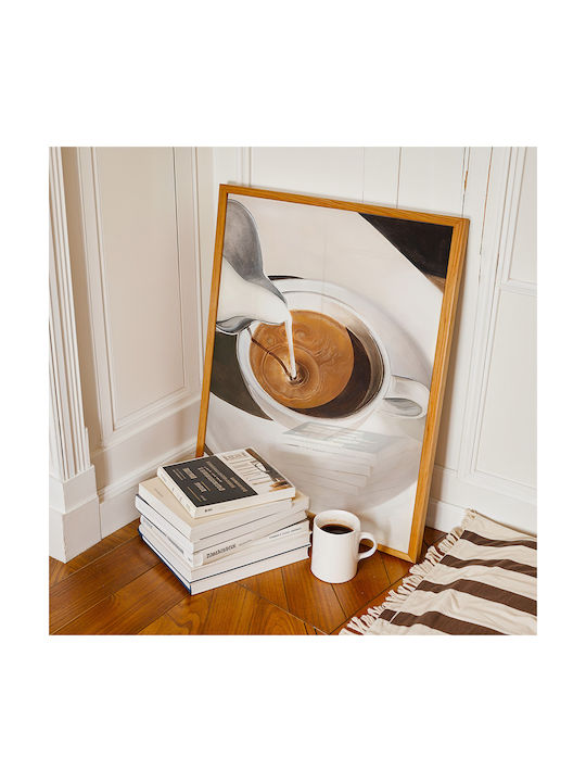 Poster Cappuccino Coffee Pst25333 21cm X 30cm Λευκό Κάδρο Pvc