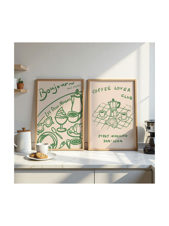 Poster Morning Coffee Pst25327 21cm X 30cm Λευκό Κάδρο Pvc