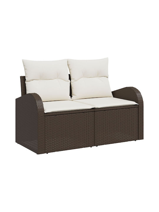 Zweisitziges Sofa Außenbereich Rattan mit Kissen 55x55x37cm