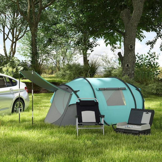 Cort De Camping Pop Up Albastru Pentru 4 Persoane 286x209x122cm