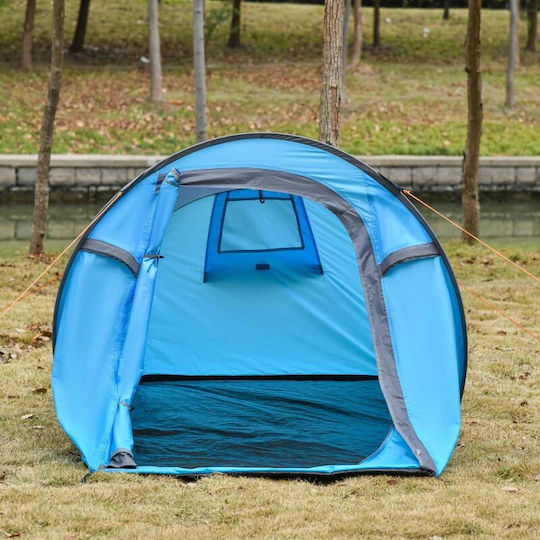 Cort de Camping Pop Up Albastru pentru 2 Persoane 286x209x122 cm