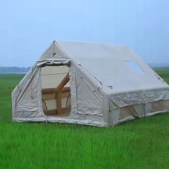Inflatable Camping Tent Beige 4 Seasons for 8 People 400x300x210cm