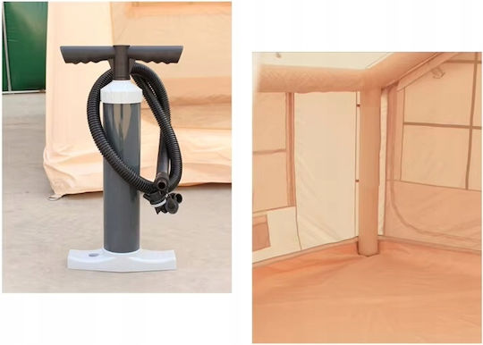 Inflatable Camping Tent Beige 4 Seasons for 8 People 400x300x210cm