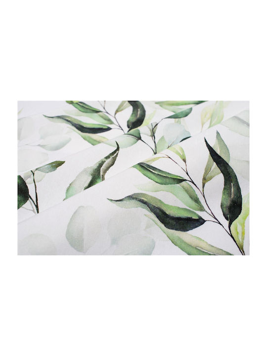 Kariert Fleckabweisend Leaves 462 White-green 90x90cm