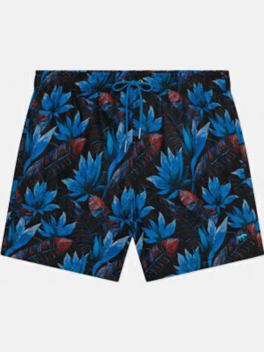 Men's Swimwear Bermuda Black, Petrol with Patterns