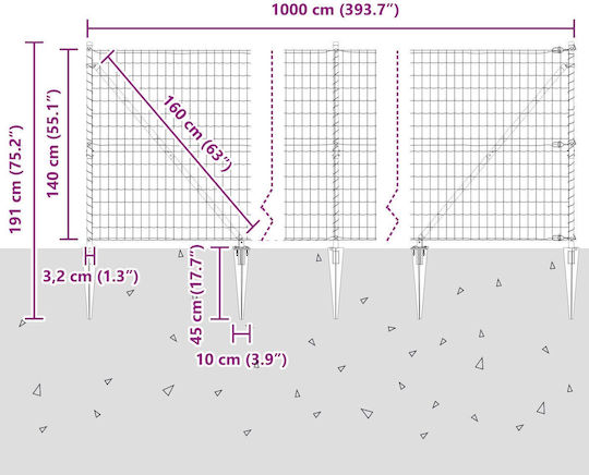 vidaXL Wire Fencing Razor Wire Galvanized Set Silver 1.4x10m