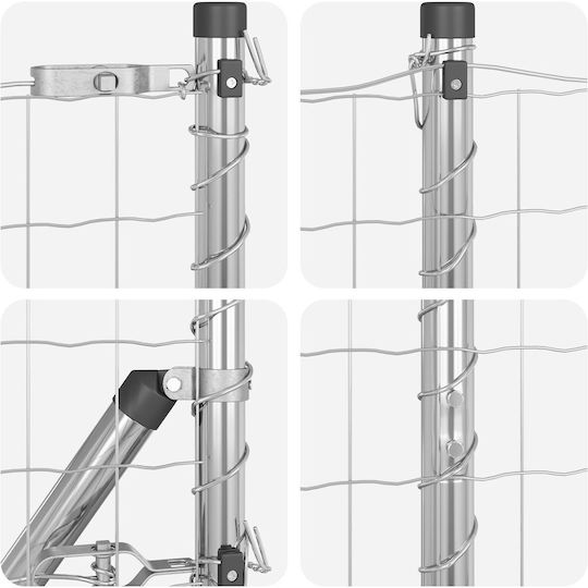 vidaXL Wire Fencing Razor Wire Galvanized Set Silver 1.4x10m
