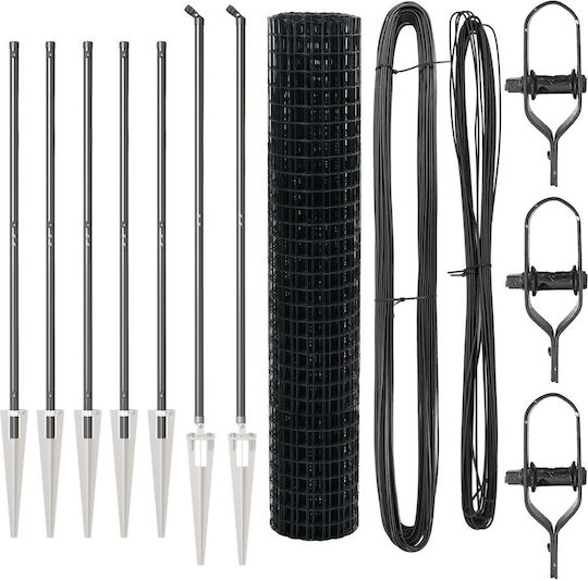 vidaXL Drahtgeflecht Stacheldraht Verzinkt Gray 1.5x10m